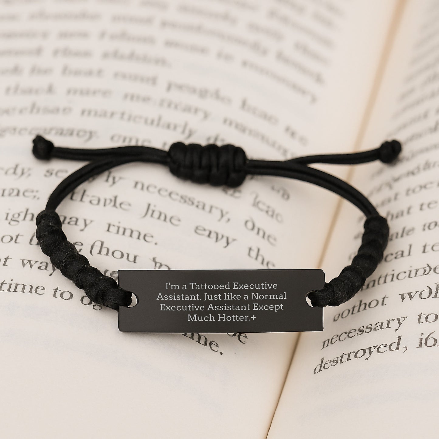 Funny Executive Assistant Gifts, 'I'm A Tattooed Executive Assistant...' Rope Bracelet for Men or Women, Graduation Unique Gifts from Friends or Family - Image 3