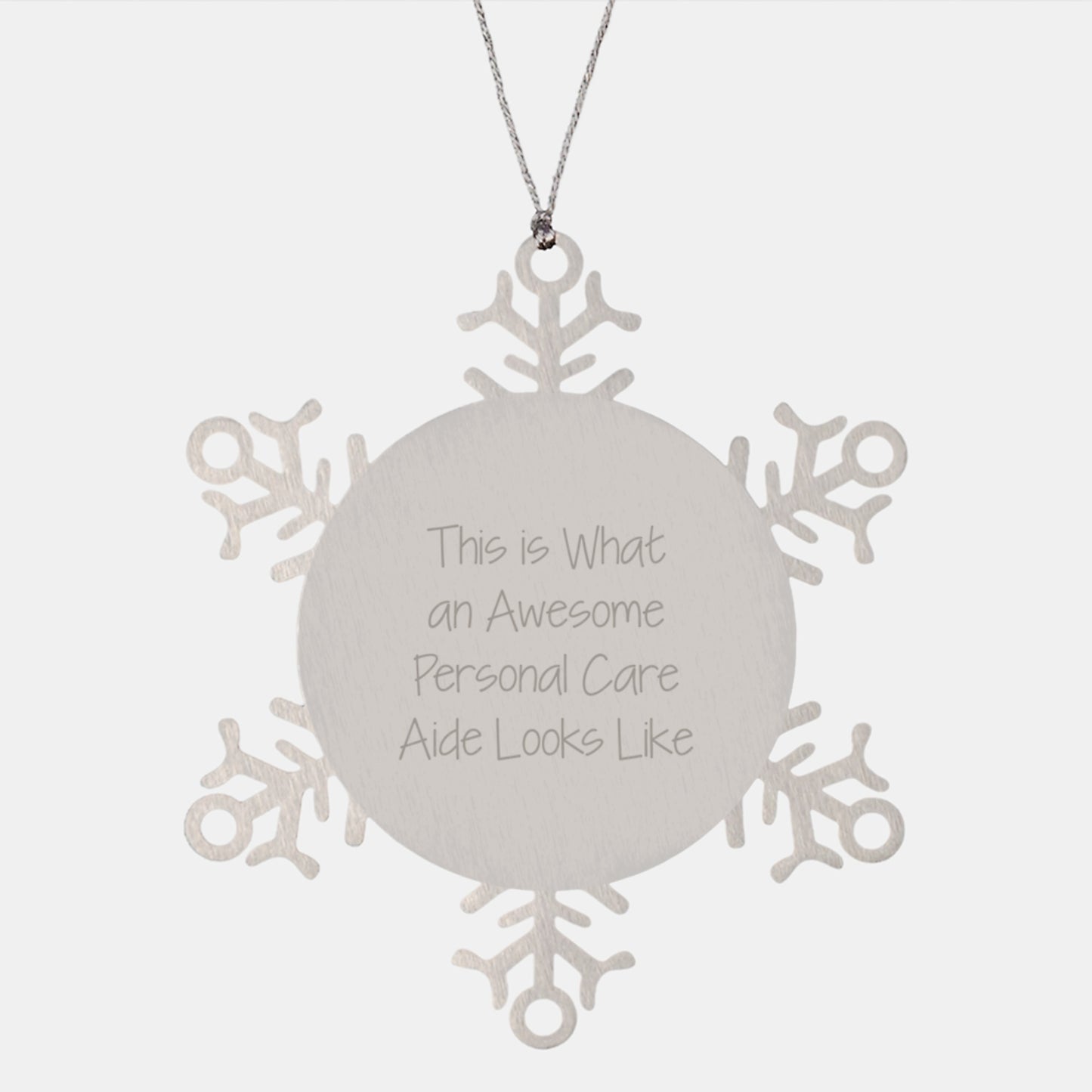 Funny Snowflake Ornament Gifts from Friends to Awesome Personal Care Aides This Christmas - 'This Is What An Awesome Personal Care Aide Looks Like' - Unique Snowflake Ornament for Men and Women - Image 1