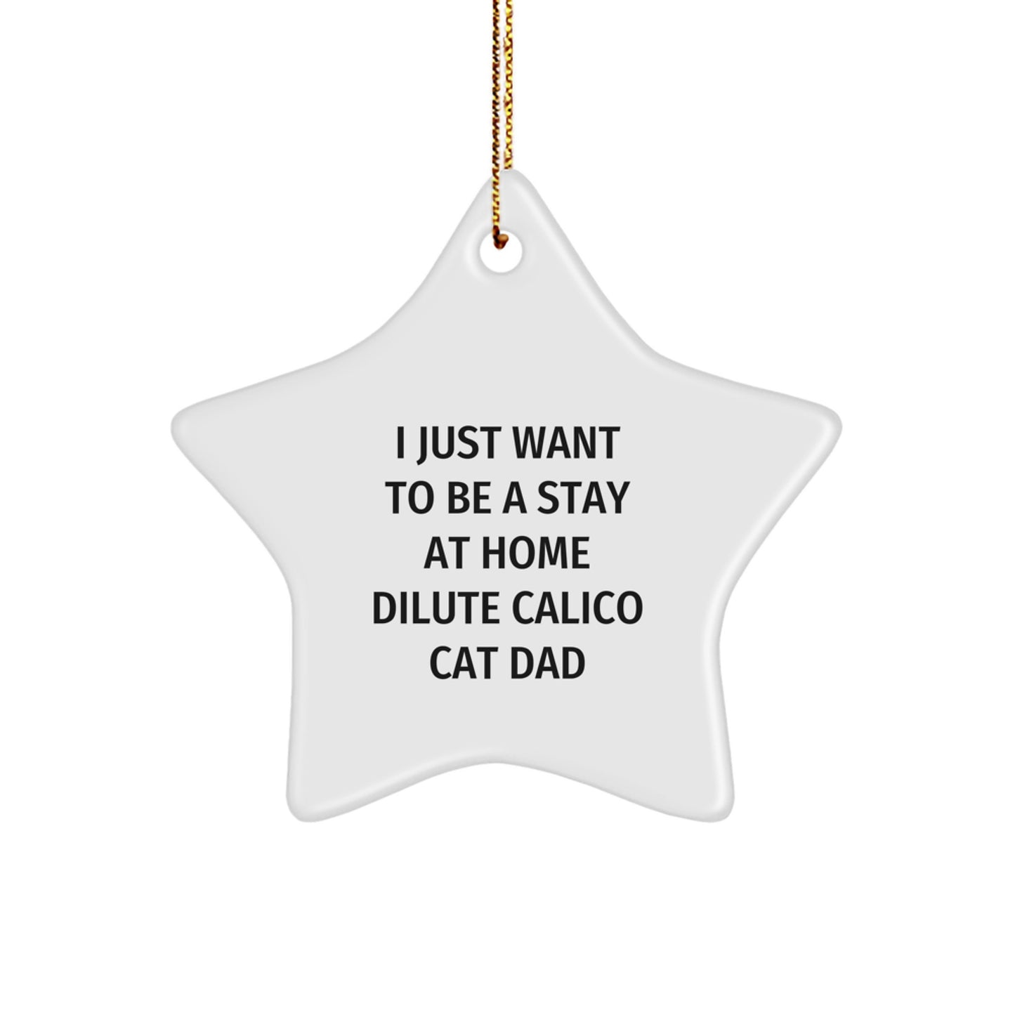 Dilute Calico Cat Dad Gifts, Funny Quote Star Ornament for Christmas, Gifts from Men to Dilute Calico Cat Lovers, Dilute Calico Cat Gifts, Star Ornament - Image 1