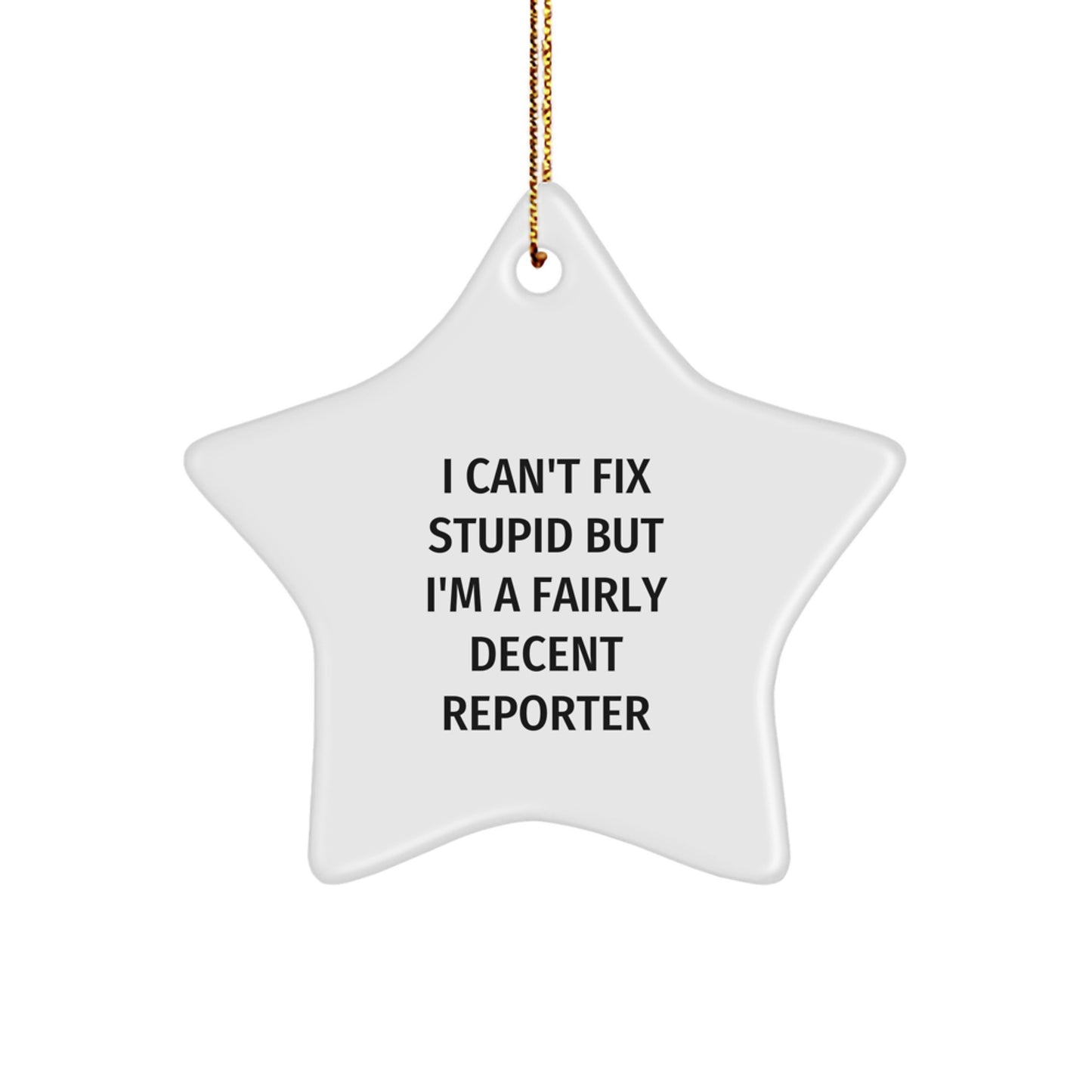 Funny Reporter Star Ornaments Gifts from Friends to Men at Christmas - Image 1