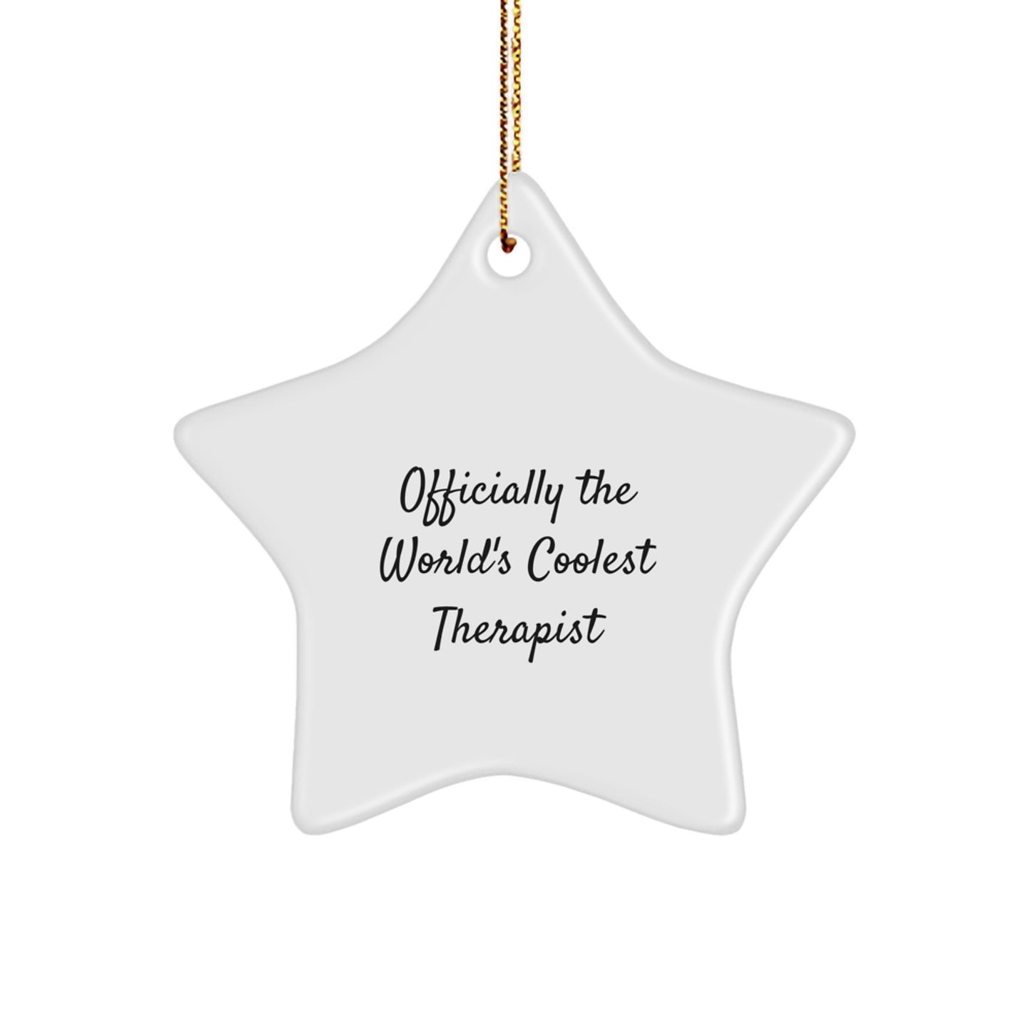 Funny Therapist Gifts from Friends, Christmas Star Ornament for Officially the World's Coolest Therapist, Gifts for Her - Image 1