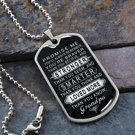 Grandson Birthday, Grandpa And Grandson, For My Grandson, Grandson Necklace-DTGRNDP