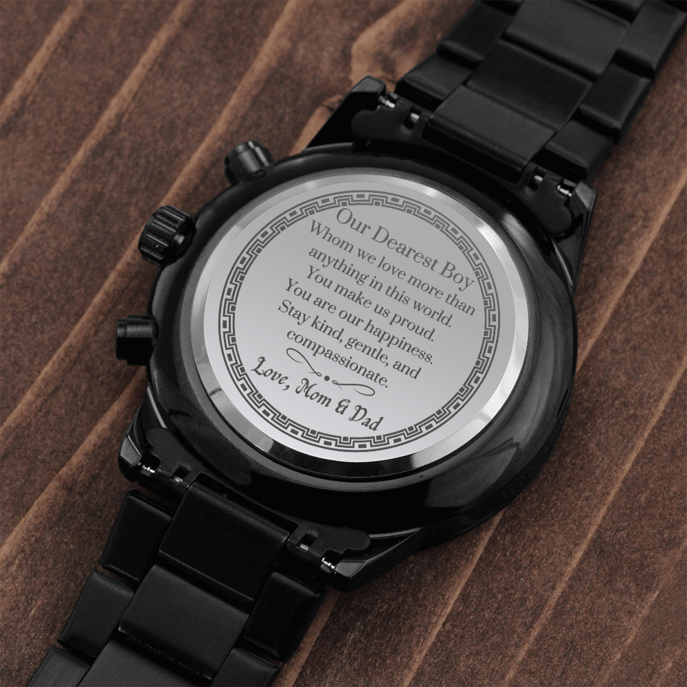 Engraved Mens Watch, Wrist Watch, Engraved Watch, Engraved Watch For Son, Gift For Son From Dad, Wedding Gift For Son, Birthday For Son