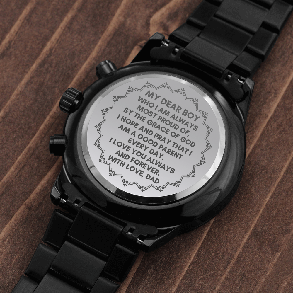 Gift For Son From Dad, Wedding Gift For Son, Birthday For Son, Engraved Mens Watch, Wrist Watch, Engraved Watch, Engraved Watch For Son