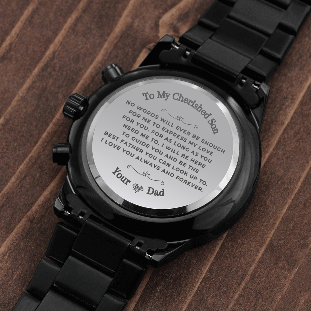 Engraved Watch, Engraved Watch For Son, Gift For Son From Dad, Wedding Gift For Son, Birthday For Son, Engraved Mens Watch, Wrist Watch