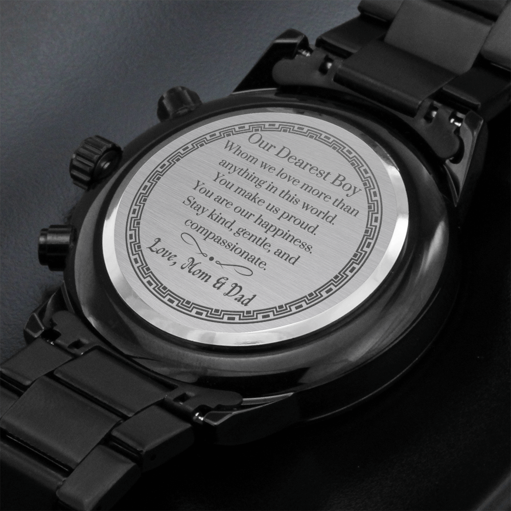 Engraved Mens Watch, Wrist Watch, Engraved Watch, Engraved Watch For Son, Gift For Son From Dad, Wedding Gift For Son, Birthday For Son