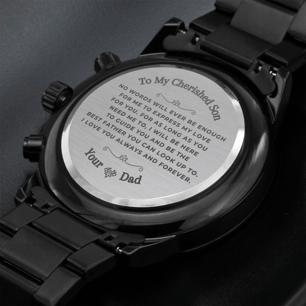 Engraved Watch, Engraved Watch For Son, Gift For Son From Dad, Wedding Gift For Son, Birthday For Son, Engraved Mens Watch, Wrist Watch