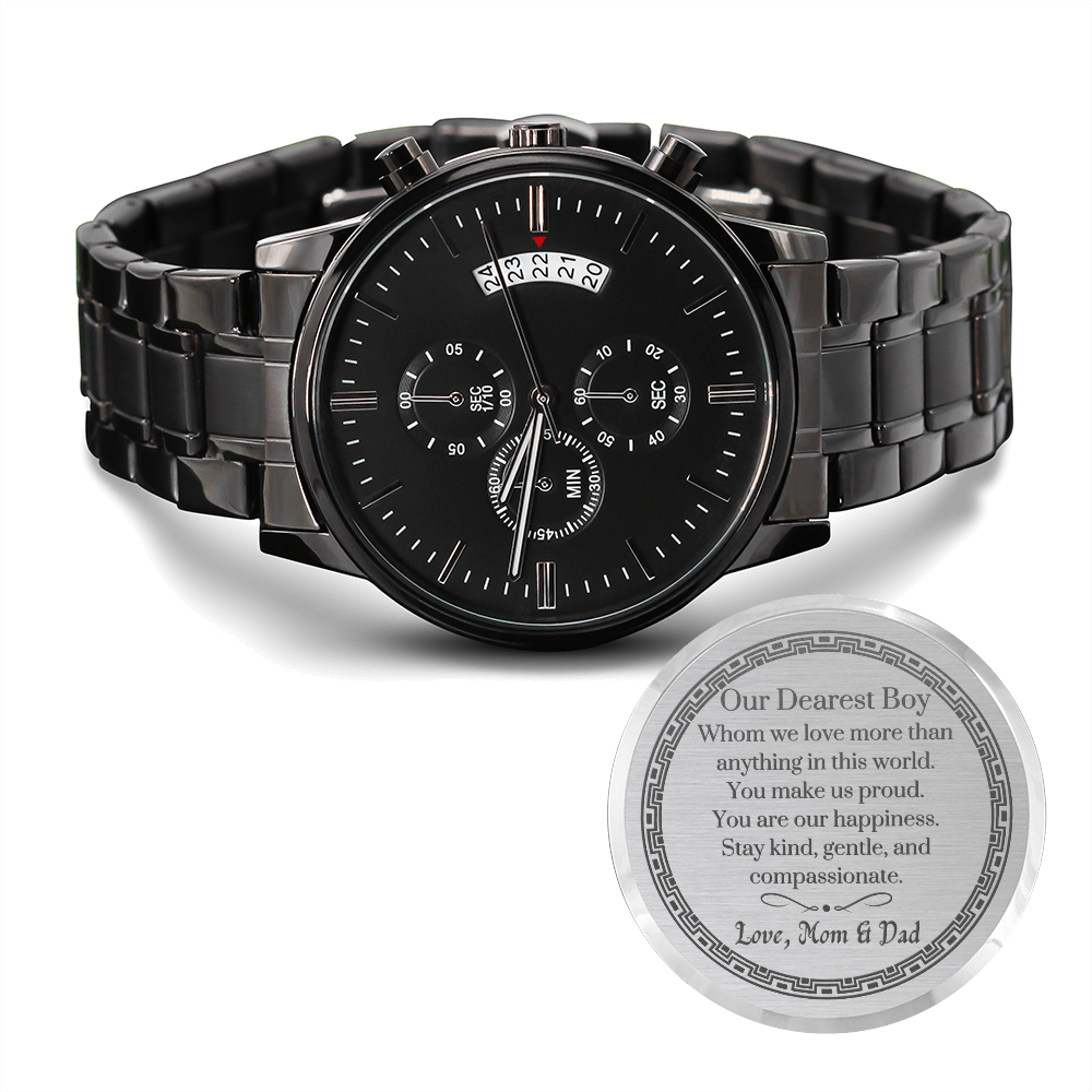 Engraved Mens Watch, Wrist Watch, Engraved Watch, Engraved Watch For Son, Gift For Son From Dad, Wedding Gift For Son, Birthday For Son