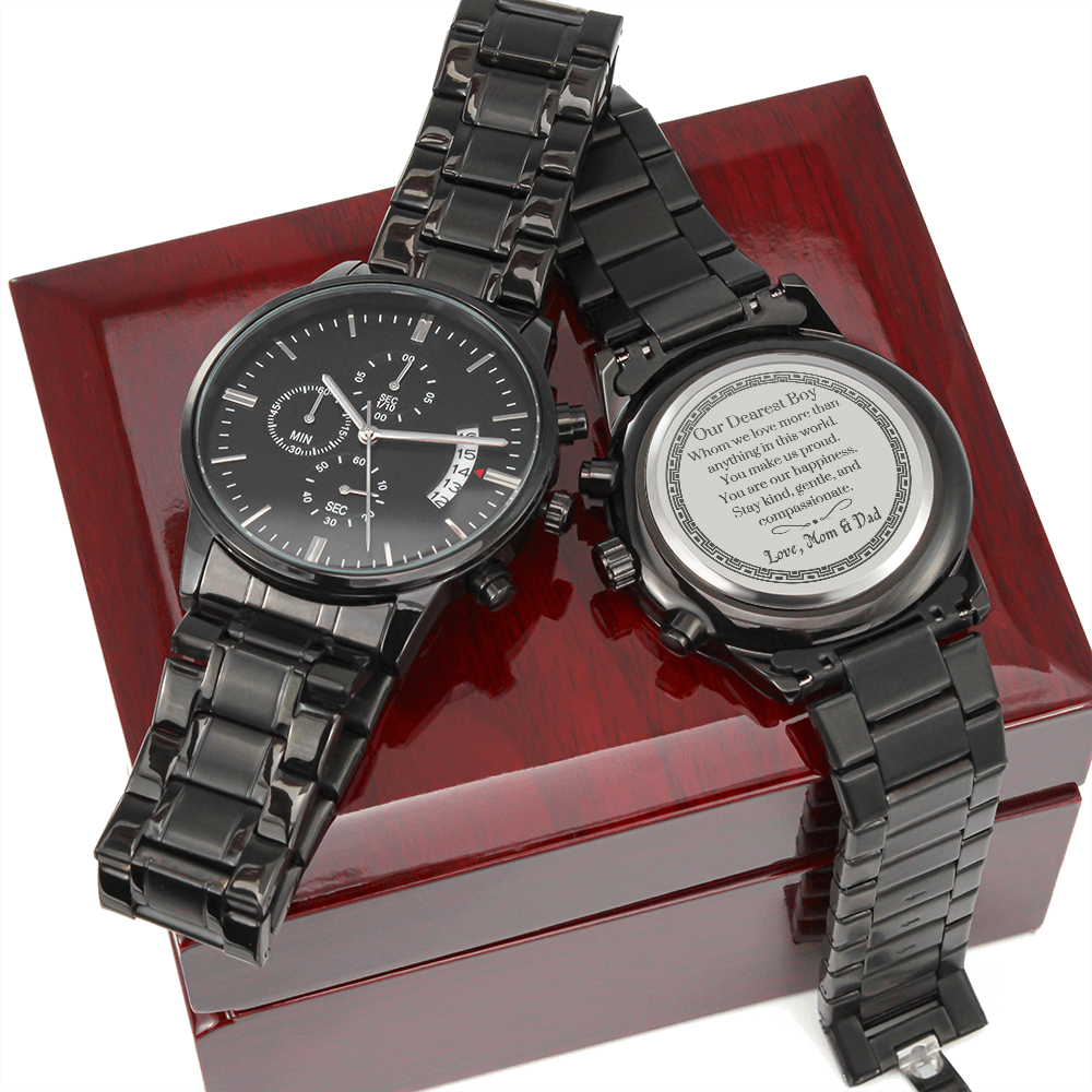 Engraved Mens Watch, Wrist Watch, Engraved Watch, Engraved Watch For Son, Gift For Son From Dad, Wedding Gift For Son, Birthday For Son