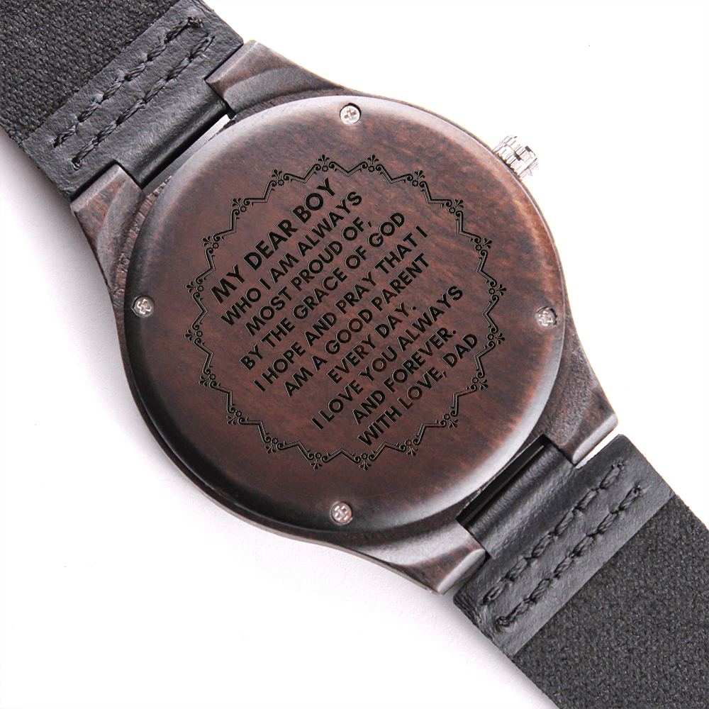 Engraved Watch For Son, Wood Watch, Wooden Watch, Unique Mens Watch, Engraved Mens Watch, A Gift For My Son, Wrist Watch