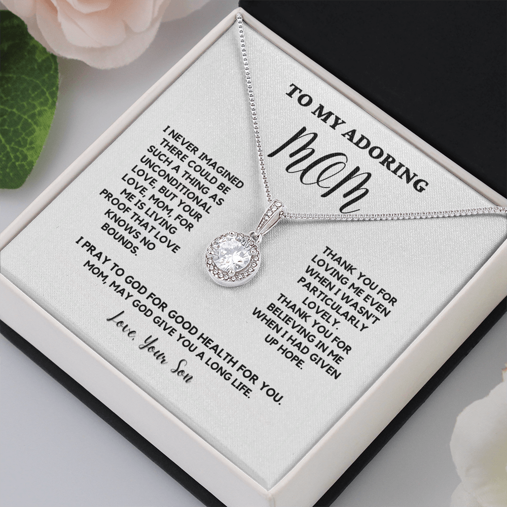 Mothers Day Gifts From Son, Mommy Necklace, Gift Idea For Mother, Mother Gift Necklace, Birthday, Message Card Jewelry