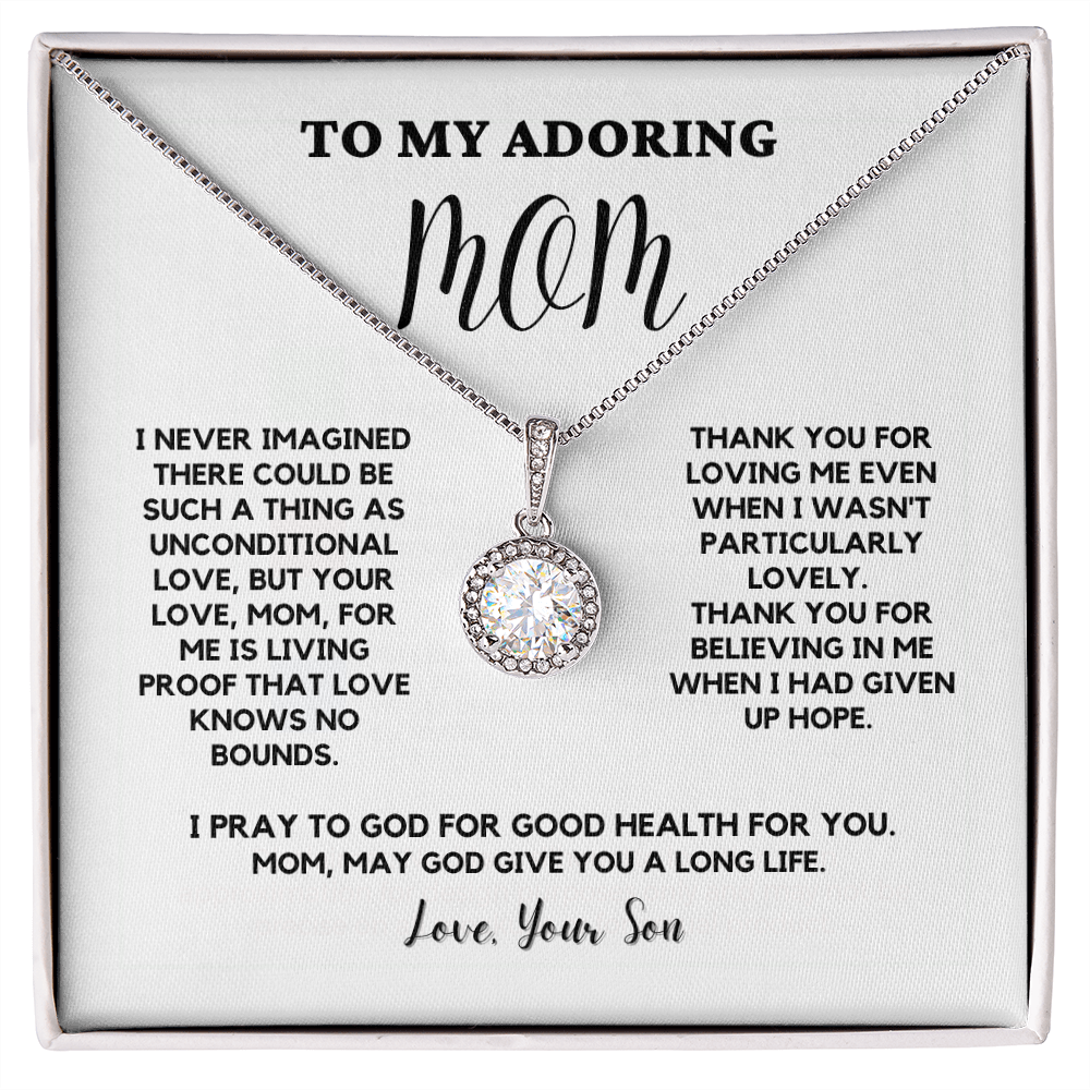 Mothers Day Gifts From Son, Mommy Necklace, Gift Idea For Mother, Mother Gift Necklace, Birthday, Message Card Jewelry