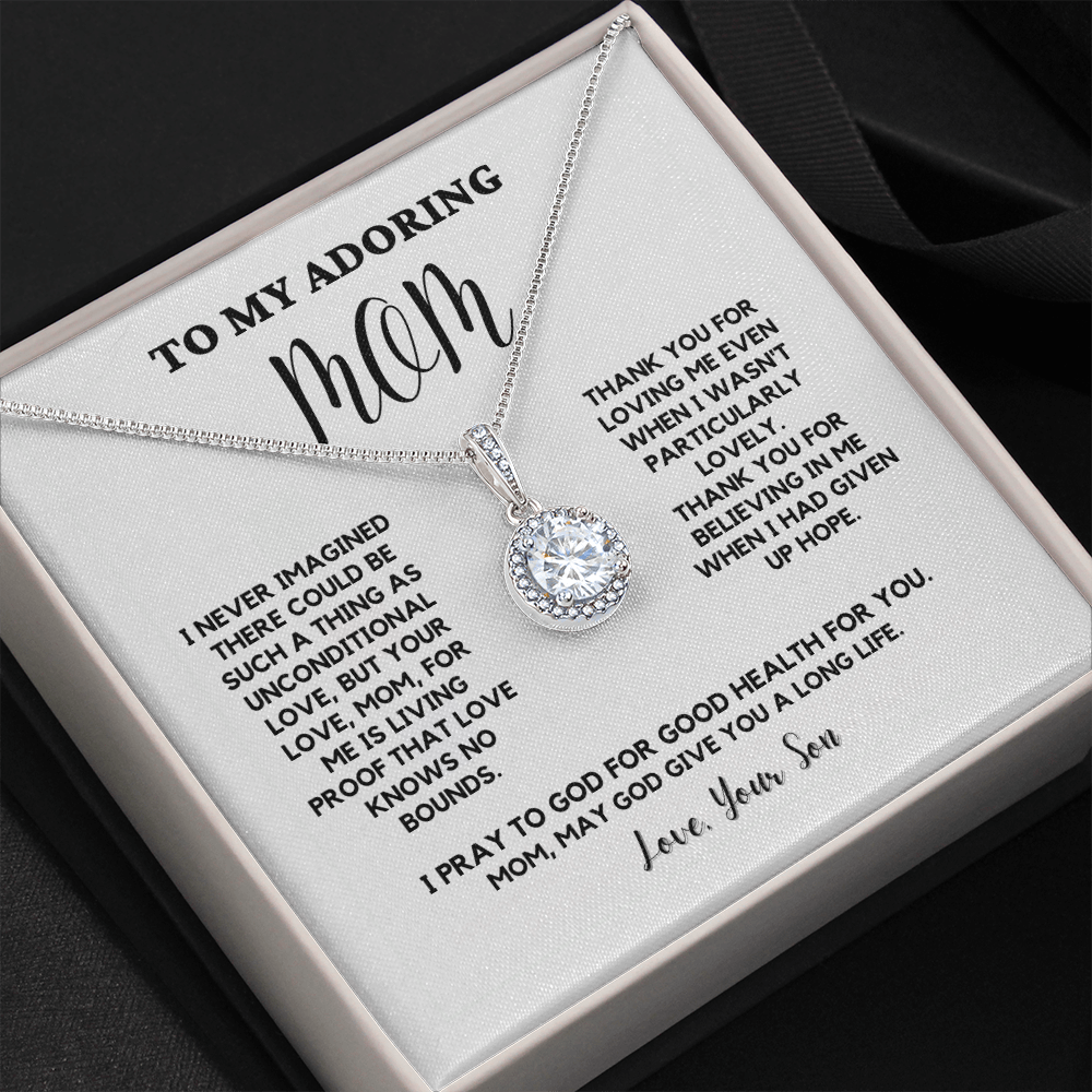 Mothers Day Gifts From Son, Mommy Necklace, Gift Idea For Mother, Mother Gift Necklace, Birthday, Message Card Jewelry