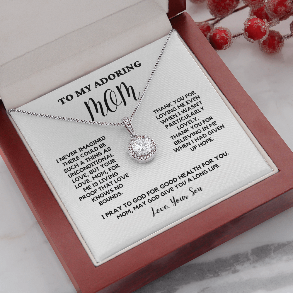 Mothers Day Gifts From Son, Mommy Necklace, Gift Idea For Mother, Mother Gift Necklace, Birthday, Message Card Jewelry