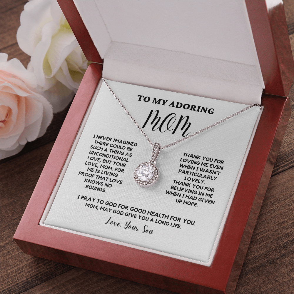 Mothers Day Gifts From Son, Mommy Necklace, Gift Idea For Mother, Mother Gift Necklace, Birthday, Message Card Jewelry