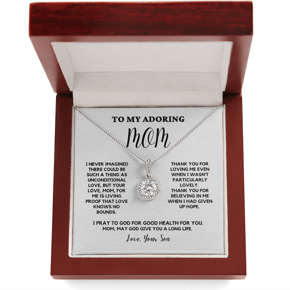 Mothers Day Gifts From Son, Mommy Necklace, Gift Idea For Mother, Mother Gift Necklace, Birthday, Message Card Jewelry