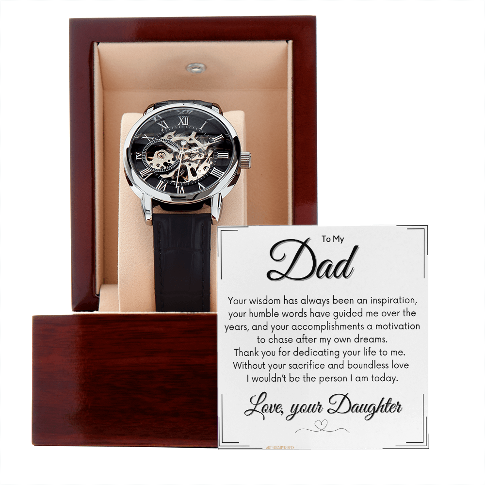 Dad Gift from Daughter, Open Watch Gift for Dad, Father's Day DADFD01B
