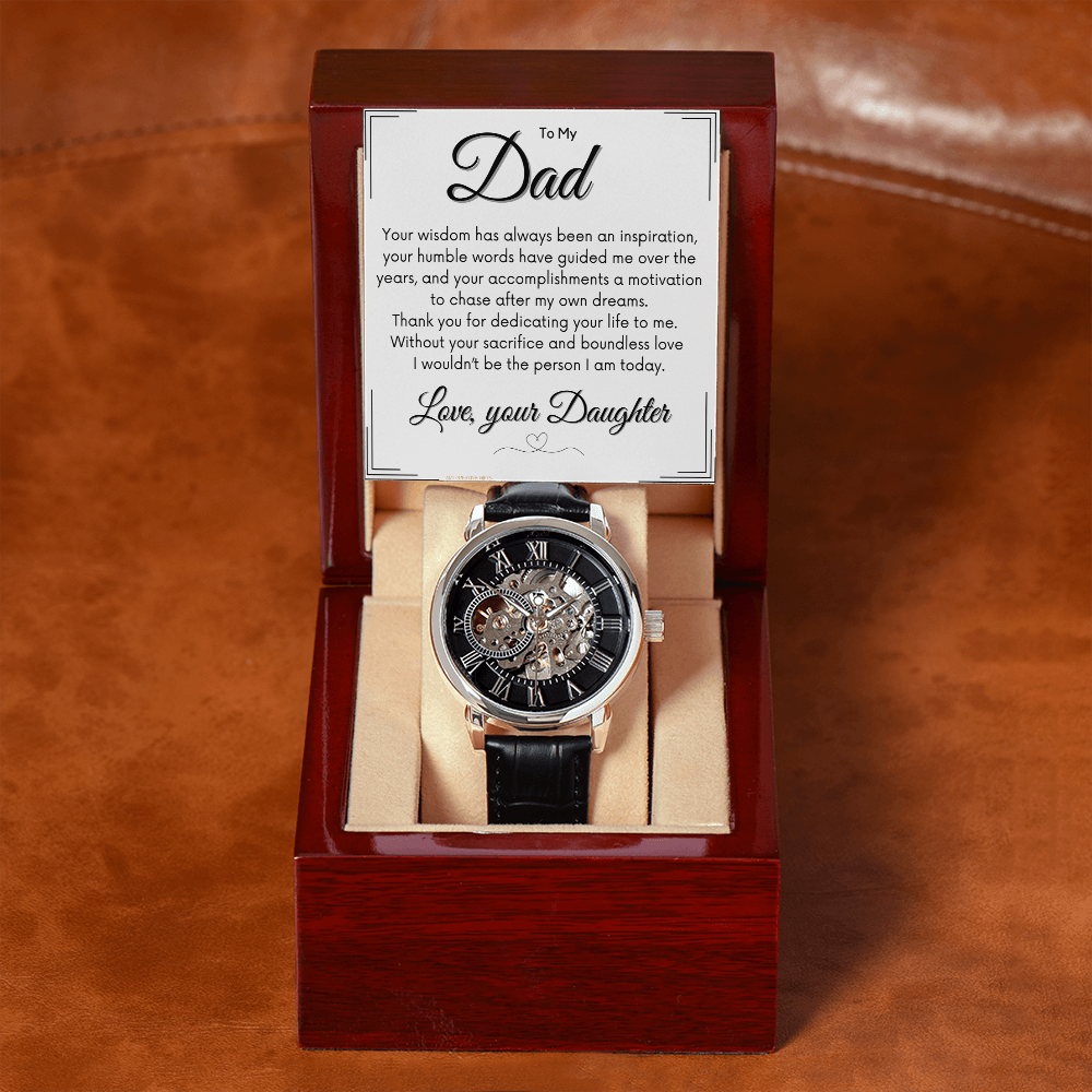 Dad Gift from Daughter, Open Watch Gift for Dad, Father's Day DADFD01B