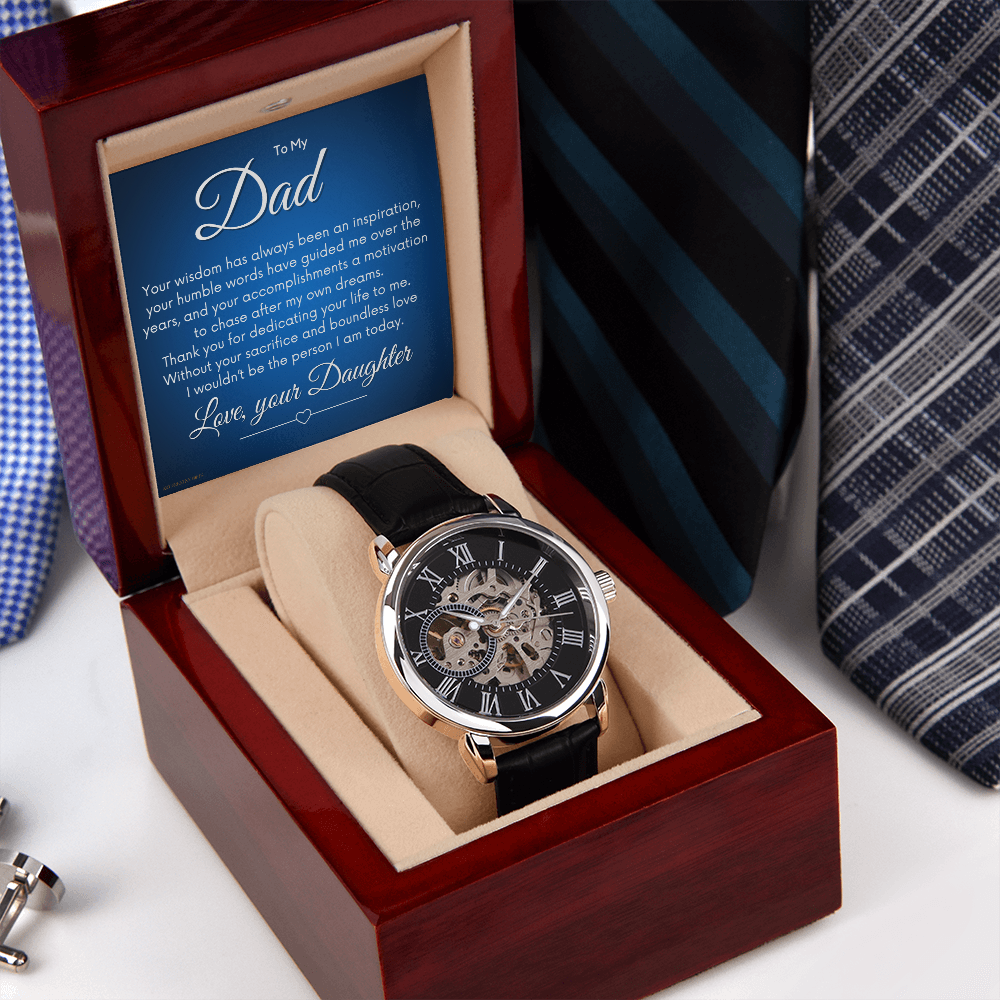 Dad Gift from Daughter, Open Watch Gift for Dad, Father's Day DADFD01A