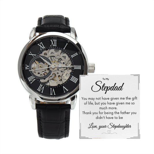 Stepdad Gift from Daughter, Open Watch Gift for Father's Day DADFD01D