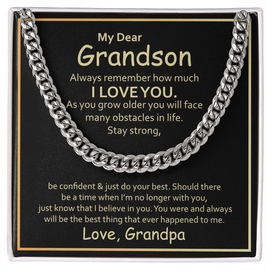 Birthday, Granny's Little Man, Grandson Gift, Gifts for Grandson, Grandson Necklace from Grandpa-GRNDSGRNDPA