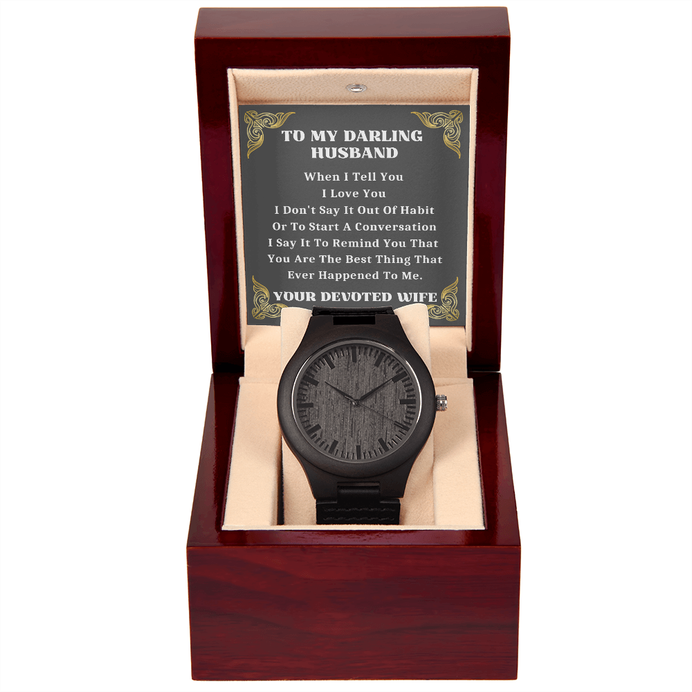Wood Watch Men, Watch For Men, Anniversary Gifts For Husband, Husband Birthday Gift From Wife, Husband Gift Watch - HFW05WW