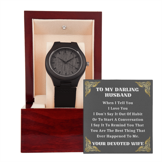 Wood Watch Men, Watch For Men, Anniversary Gifts For Husband, Husband Birthday Gift From Wife, Husband Gift Watch - HFW05WW