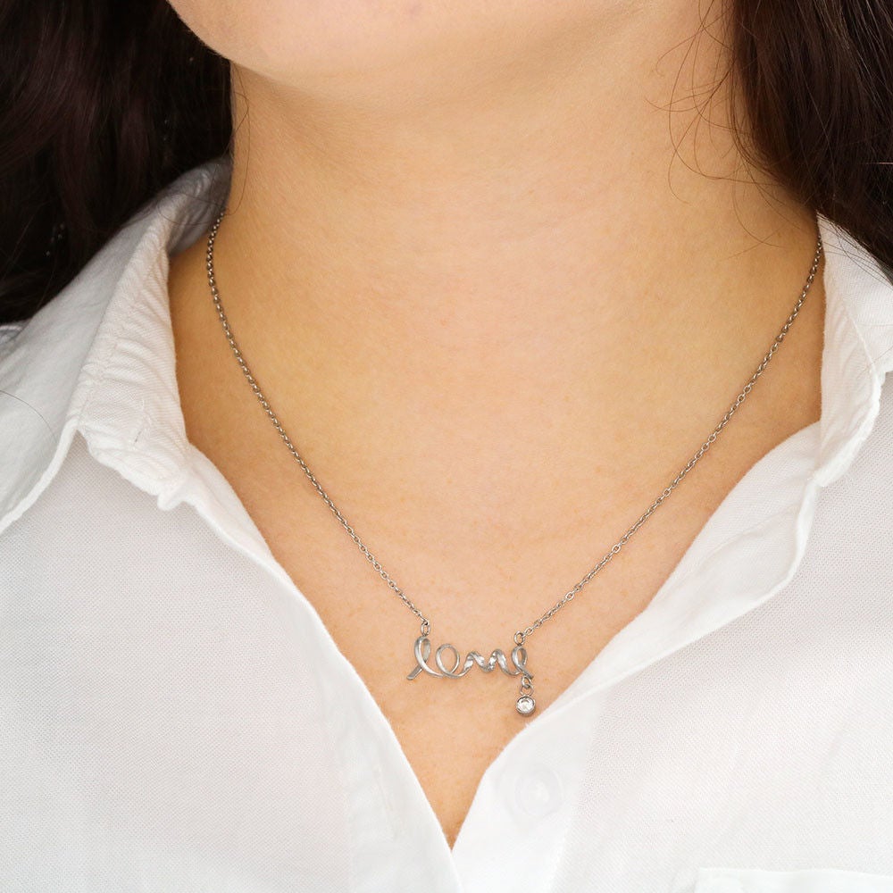 Adorable Girlfriend Necklace, The First Time I Met You, To Girlfriend, Valentines, Birthdays, From Boyfriend, Girlfriend Cursive Necklace