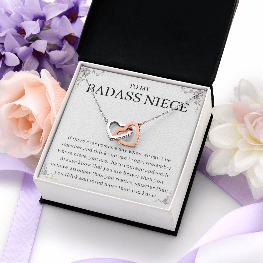 Niece Gift, To My Badass Niece Necklace, Niece Gift From Aunt Birthday Graduation Gift ihaNFA22