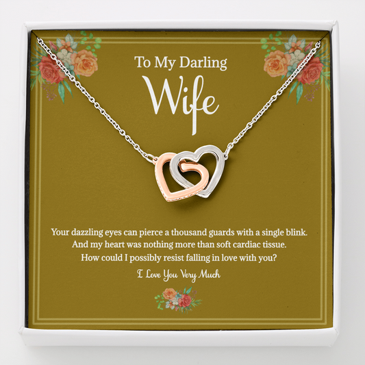 Wife My Darling Interlocking Heart - Necklace