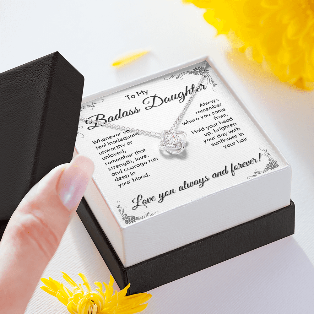 To My Badass Daughter Gift from Dad, Daughter Graduation Gift, Father Daughter Gift, College Grad Gift, Graduation Present, 14K Necklace aDFD07A