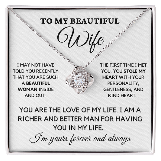 To My Beautiful Wife - Necklace wfh-11b