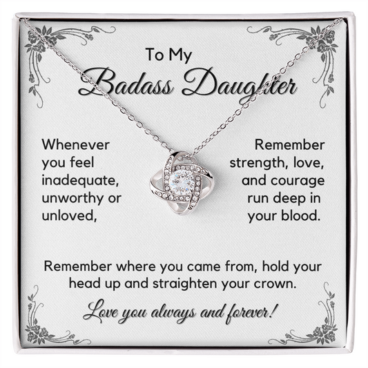 Badass Daughter Gift from Dad, Daughter Graduation Gift, Father Daughter Gift, College Grad Gift, Graduation Present, 14K Necklace aDFD06A