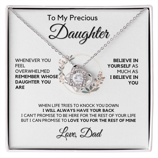 To My Precious Daughter Gift from Dad, Daughter Graduation Gift, Father Daughter Gift, College Grad Gift, Graduation Present, 14K Necklace aDFD08A