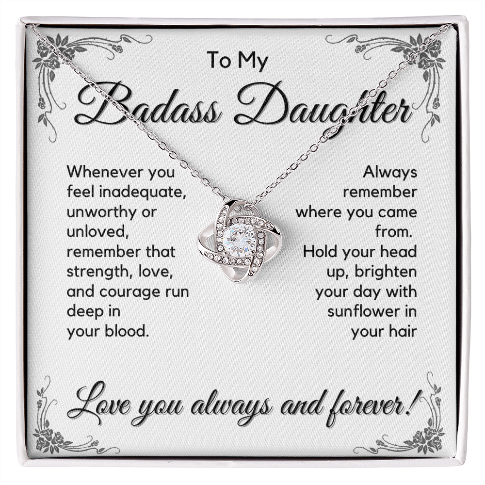 To My Badass Daughter Gift from Dad, Daughter Graduation Gift, Father Daughter Gift, College Grad Gift, Graduation Present, 14K Necklace keDFD07A