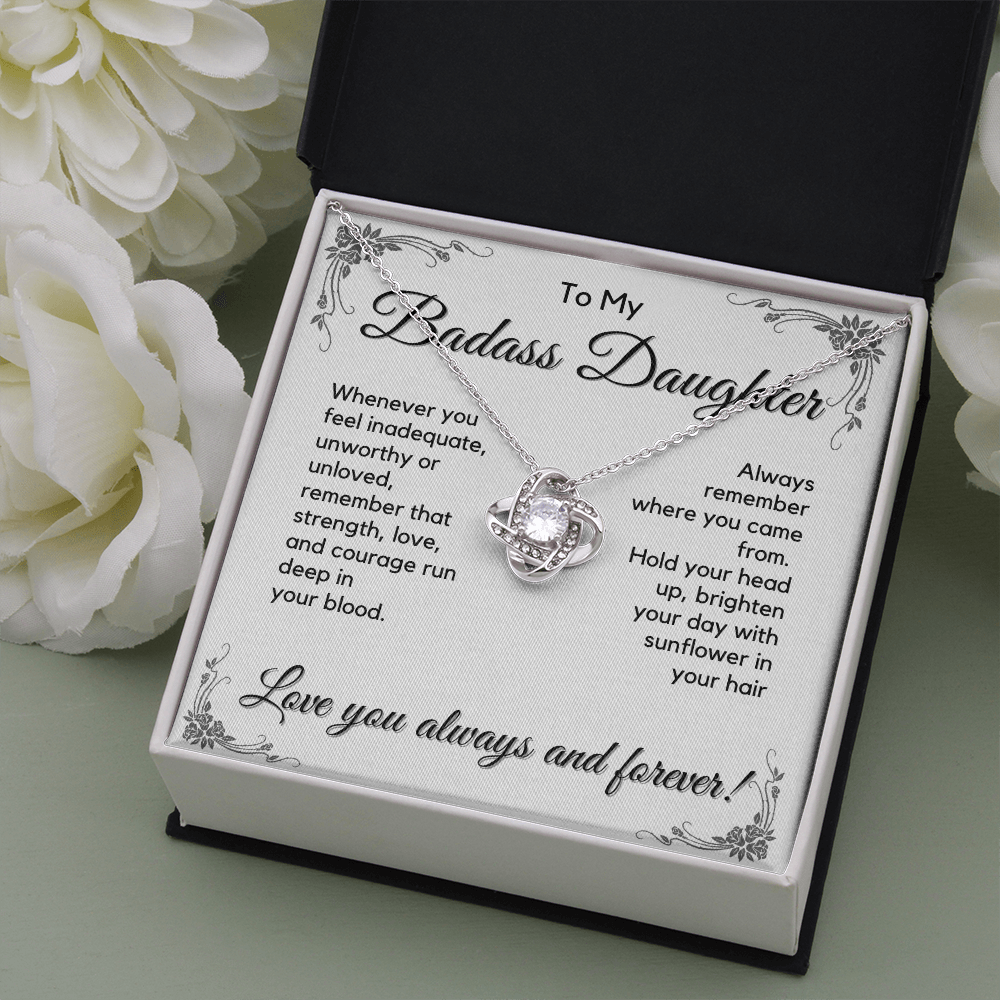 To My Badass Daughter Gift from Dad, Daughter Graduation Gift, Father Daughter Gift, College Grad Gift, Graduation Present, 14K Necklace keDFD07A
