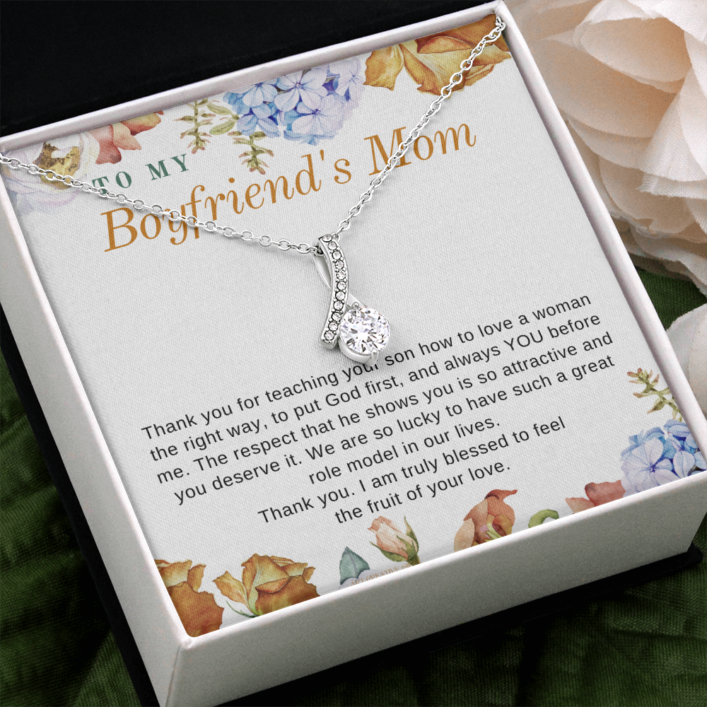 To My Boyfriend's Mom, Boyfriend's Mom Gift, To My Boyfriends Mom Gift, Meaningful Gift, Boyfriends Mom Necklace aeBFM01C