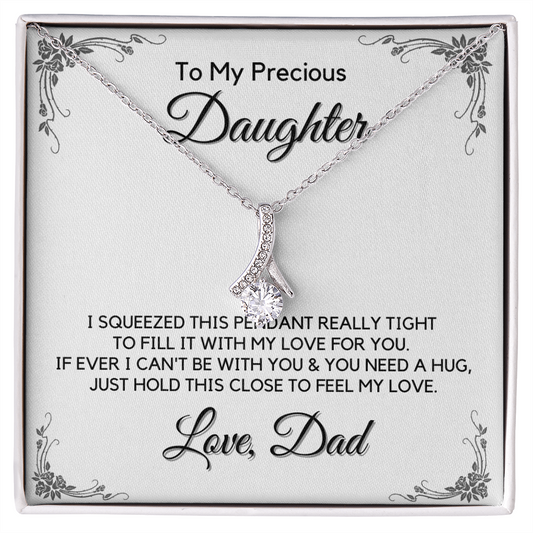 Gift for Precious Daughter from Dad, Daughter Graduation Gift, Father Daughter Gift, College Grad Gift, Graduation Present, 14K Necklace aeDFD10A