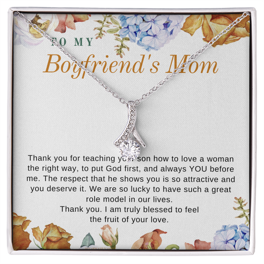 To My Boyfriend's Mom, Boyfriend's Mom Gift, To My Boyfriends Mom Gift, Meaningful Gift, Boyfriends Mom Necklace aeBFM01C