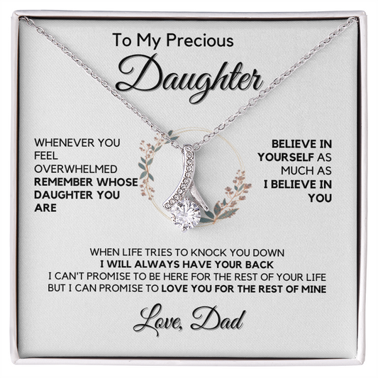 To My Precious Daughter Gift from Dad, Daughter Graduation Gift, Father Daughter Gift, College Grad Gift, Graduation Present, 14K Necklace aeDFD08A