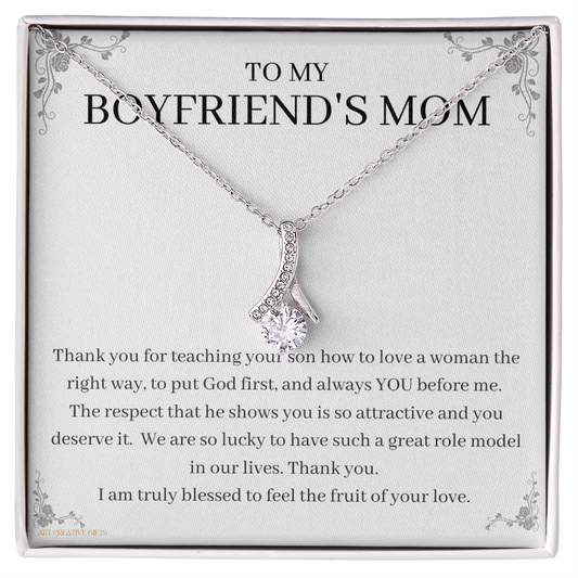 To My Boyfriend's Mom, Boyfriend's Mom Gift, To My Boyfriends Mom Gift, Meaningful Gift, Boyfriends Mom Necklace aeBFM01B