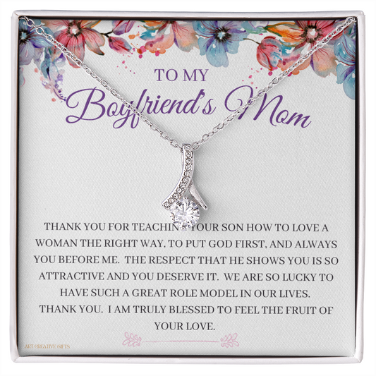 To My Boyfriend's Mom, Boyfriend's Mom Gift, To My Boyfriends Mom Gift, Meaningful Gift, Boyfriends Mom Necklace aeBFM01A