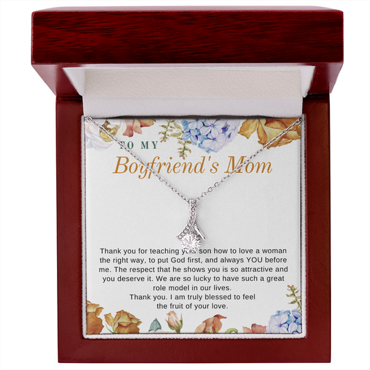 To My Boyfriend's Mom, Boyfriend's Mom Gift, To My Boyfriends Mom Gift, Meaningful Gift, Boyfriends Mom Necklace aeBFM01C