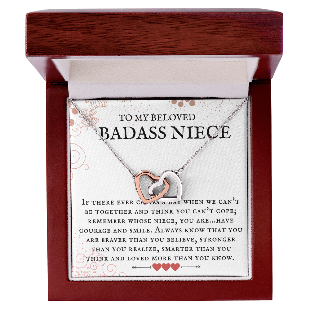 Niece Gift, To My Badass Niece Necklace, Niece Gift From Aunt Birthday Graduation Gift ihaNFA24