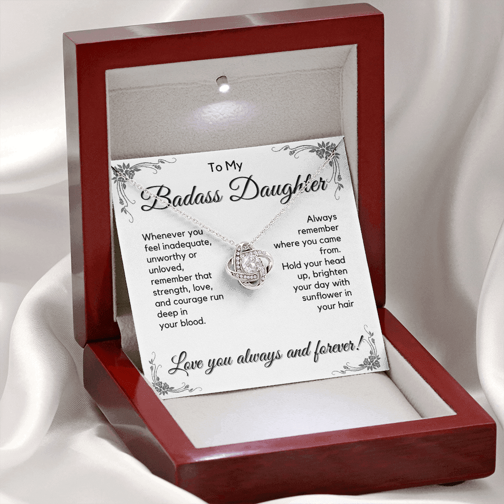 To My Badass Daughter Gift from Dad, Daughter Graduation Gift, Father Daughter Gift, College Grad Gift, Graduation Present, 14K Necklace keDFD07A