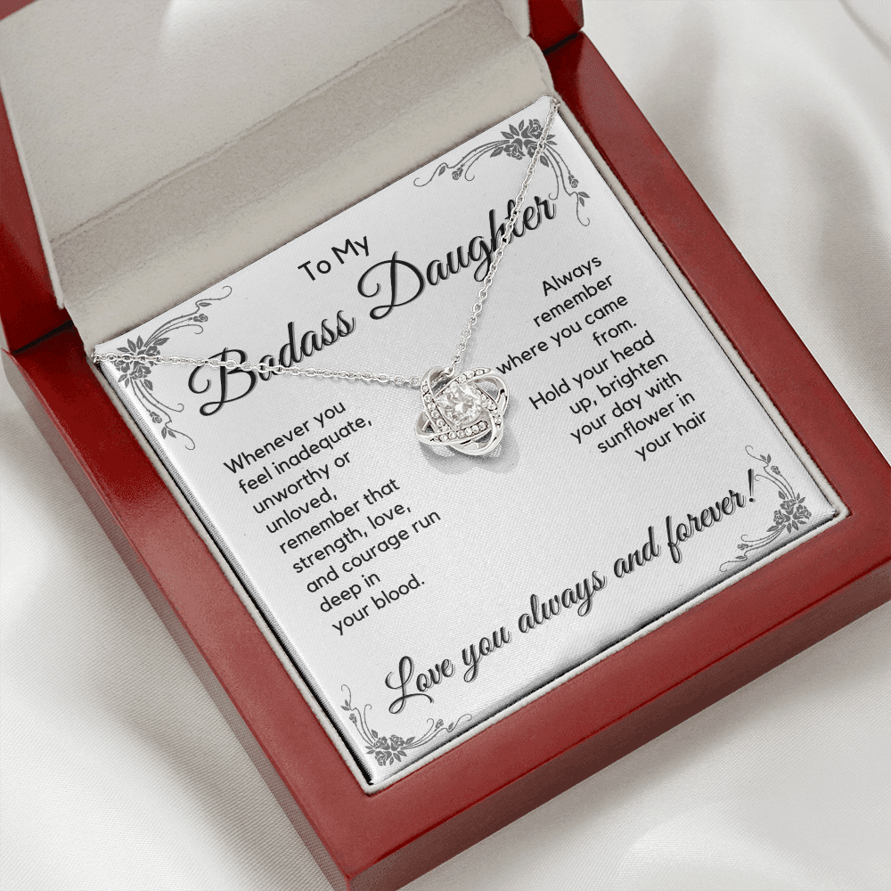 To My Badass Daughter Gift from Dad, Daughter Graduation Gift, Father Daughter Gift, College Grad Gift, Graduation Present, 14K Necklace keDFD07A
