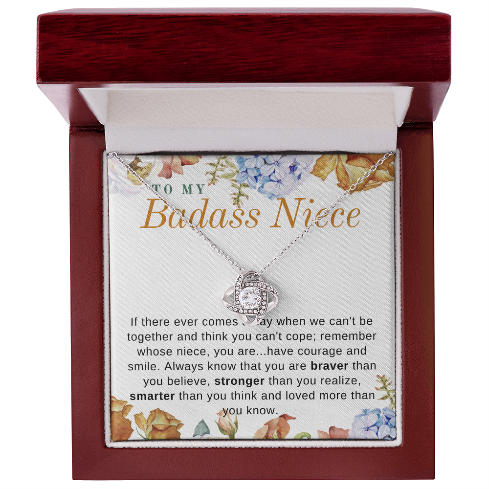 Niece Gift, To My Badass Niece Necklace, Niece Gift From Aunt Birthday Graduation Gift lkeNFA23