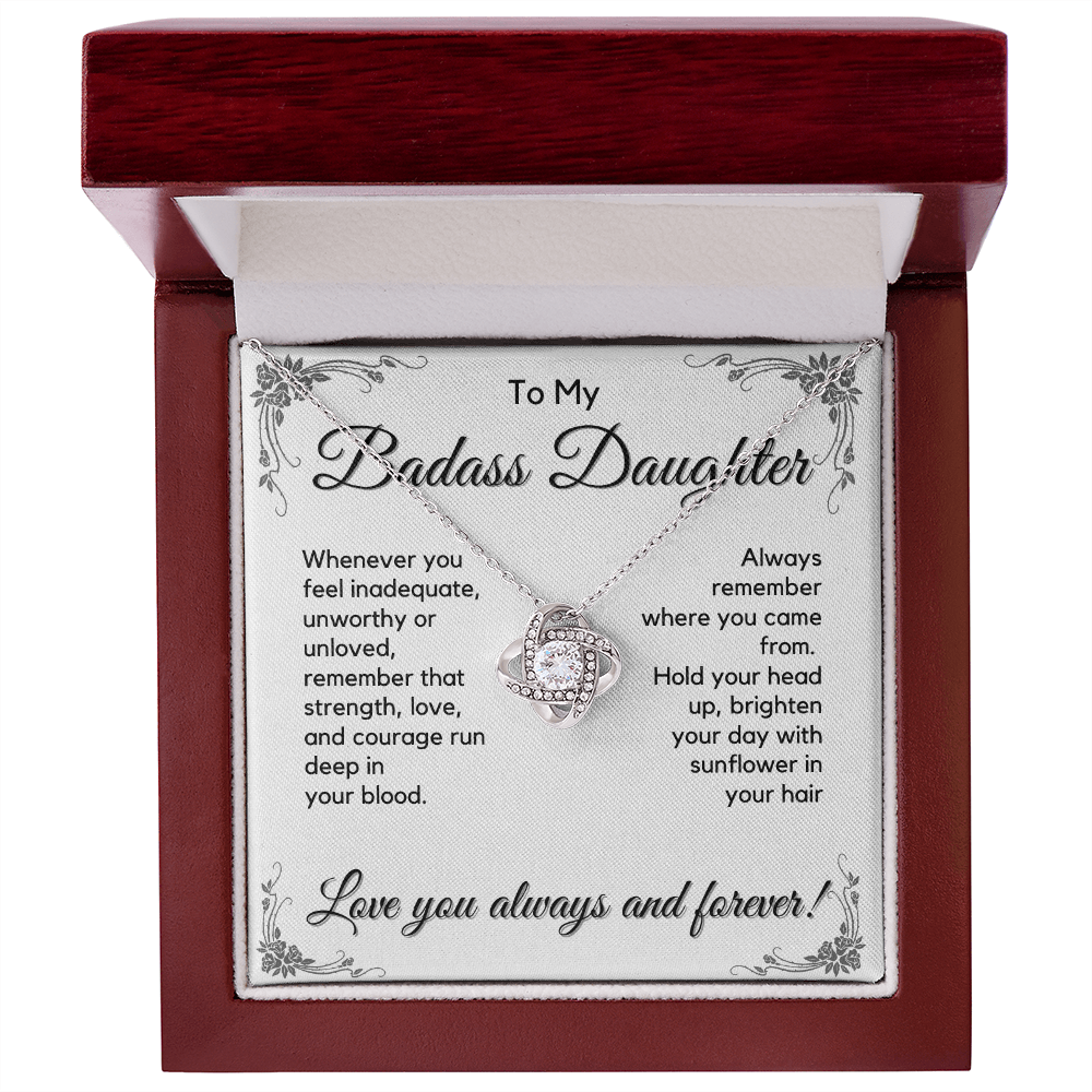 To My Badass Daughter Gift from Dad, Daughter Graduation Gift, Father Daughter Gift, College Grad Gift, Graduation Present, 14K Necklace aDFD07A