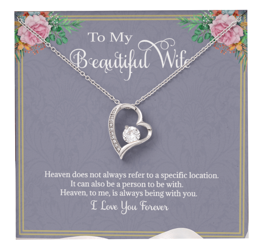 Wife Necklace Gift Forever Love Necklace Heart Pendant Beautiful Gift Ideas Valentine