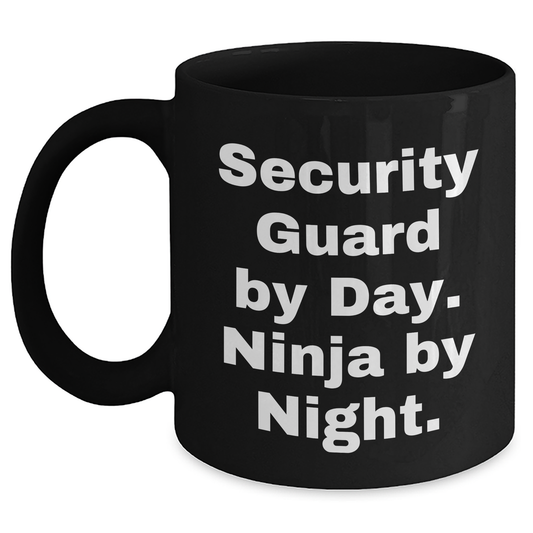 Security Guard Gifts, Funny Coffee Mug, 'Security Guard By Day. Ninja By Night.' - Gifts for Security Guard from Friends - Main